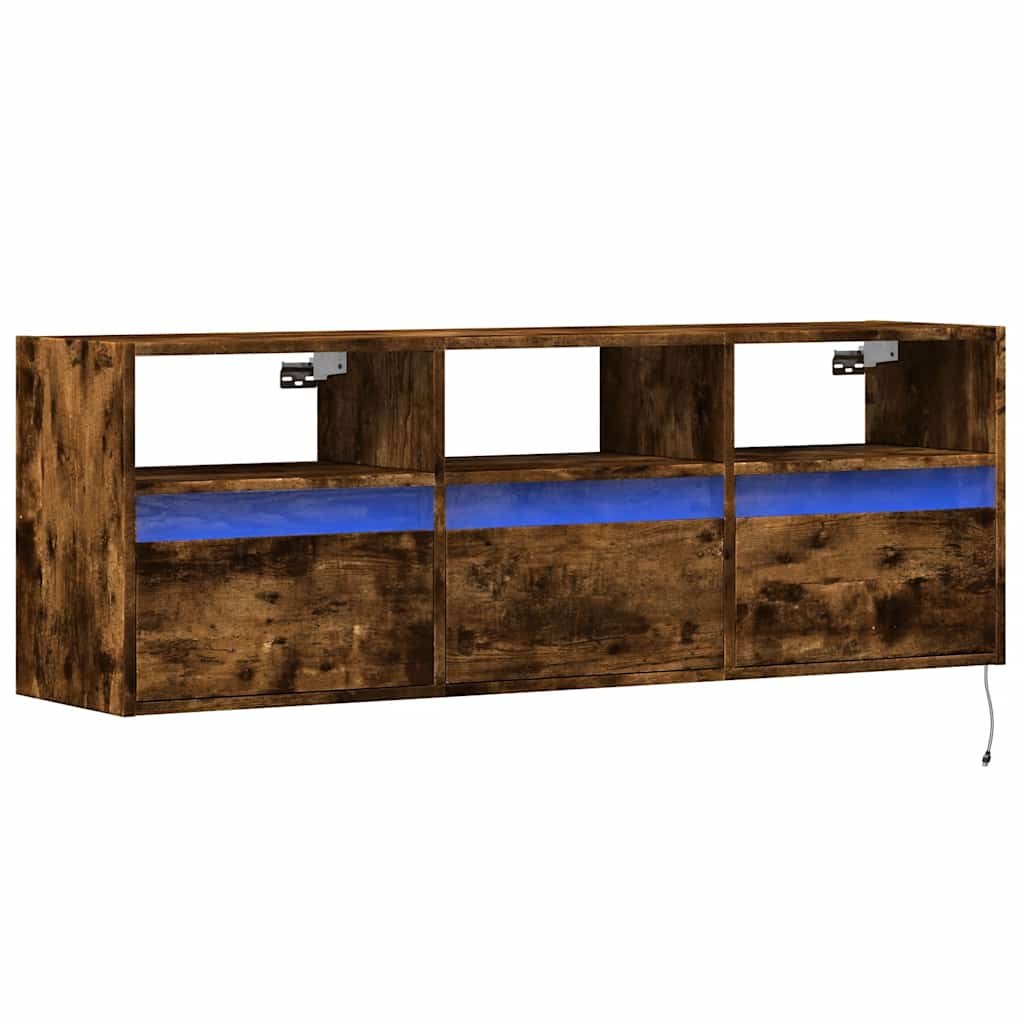 Zidni TV ormarić LED boja dimljenog hrasta 130x31x45 cm