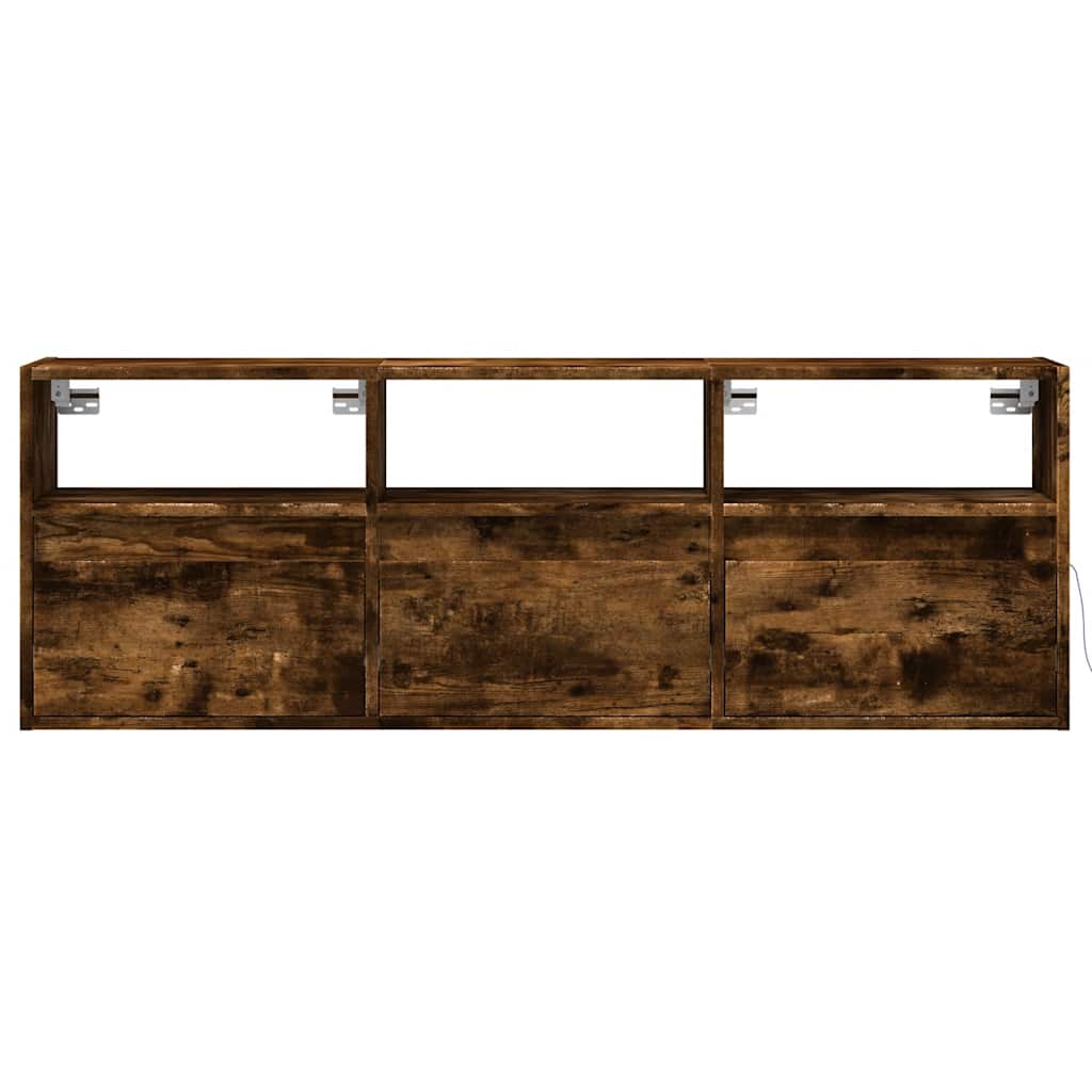 Zidni TV ormarić LED boja dimljenog hrasta 130x31x45 cm