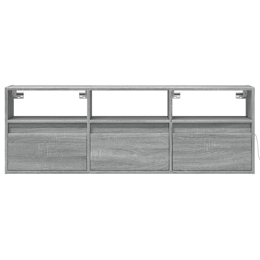 Zidni TV ormarić s LED svjetlima boja hrasta 130x31x45 cm