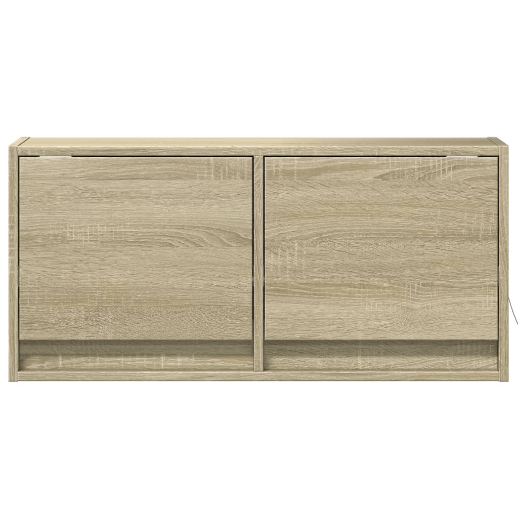 Zidni TV ormarić s LED svjetlima boja hrasta sonome 80x31x38 cm