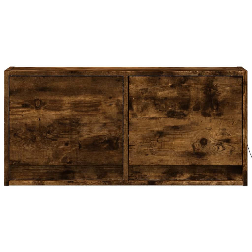 Zidni TV ormarić s LED svjetlima boja hrasta 80x31x38 cm