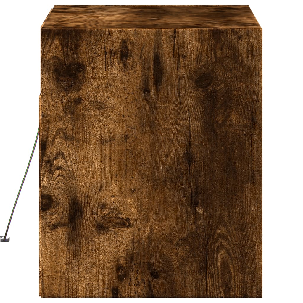Zidni TV ormarić s LED svjetlima boja hrasta 80x31x38 cm