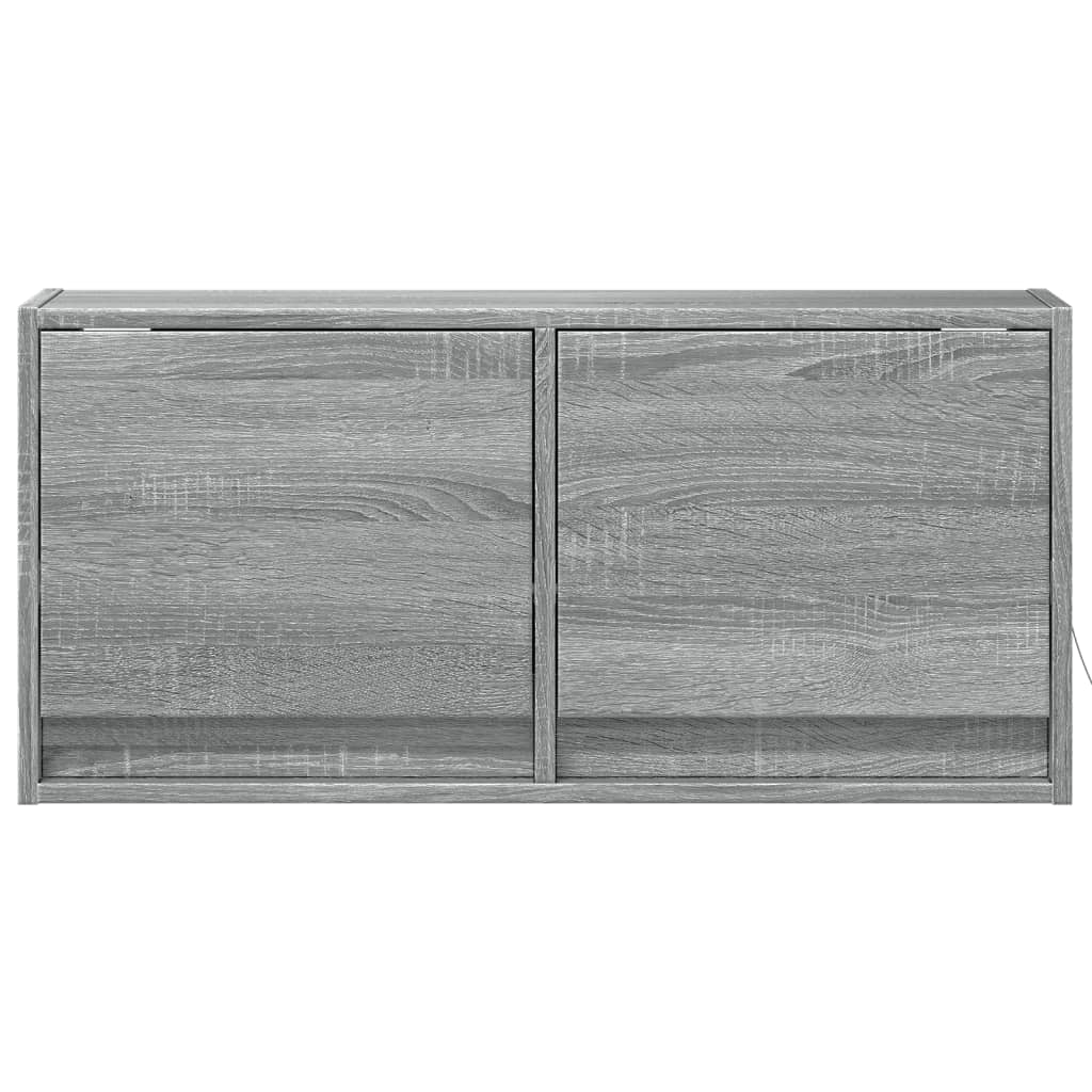 Zidni TV ormarić s LED svjetlima siva boja hrasta 80x31x38 cm