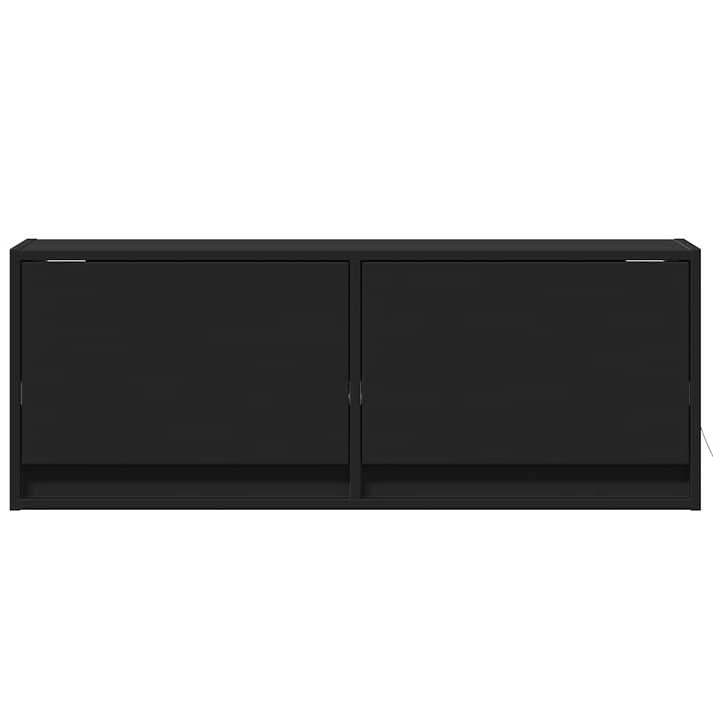 Zidni TV ormarić s LED svjetlima crni 100 x 31 x 38 cm