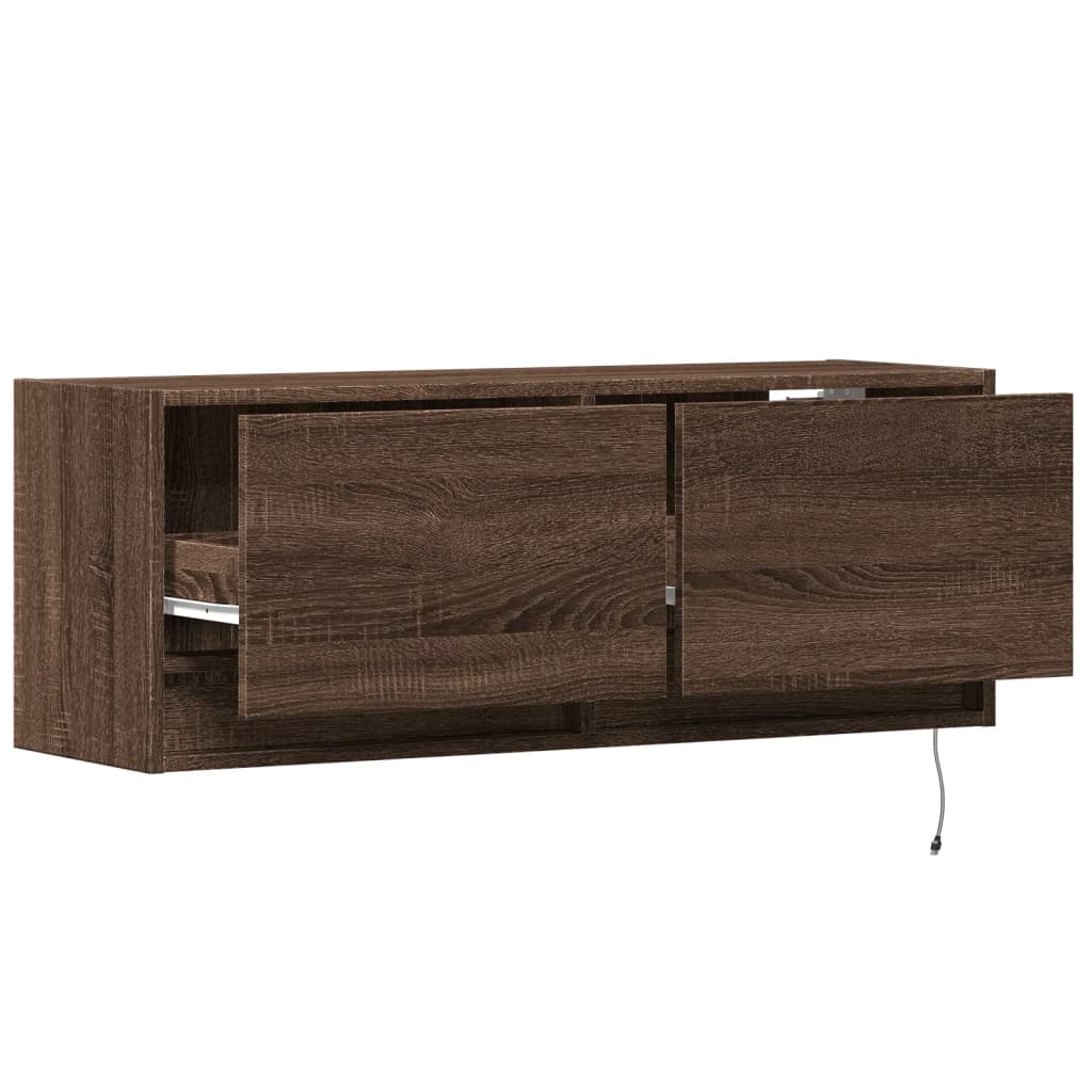 Zidni TV ormarić LED smeđa boja hrasta 100x31x38 cm