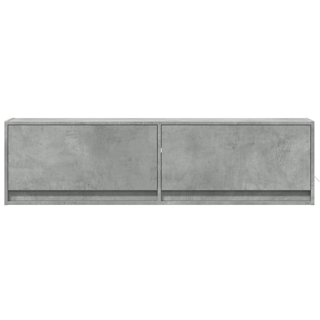 Zidni TV ormarić s LED svjetlima boja betona 140x31x38 cm