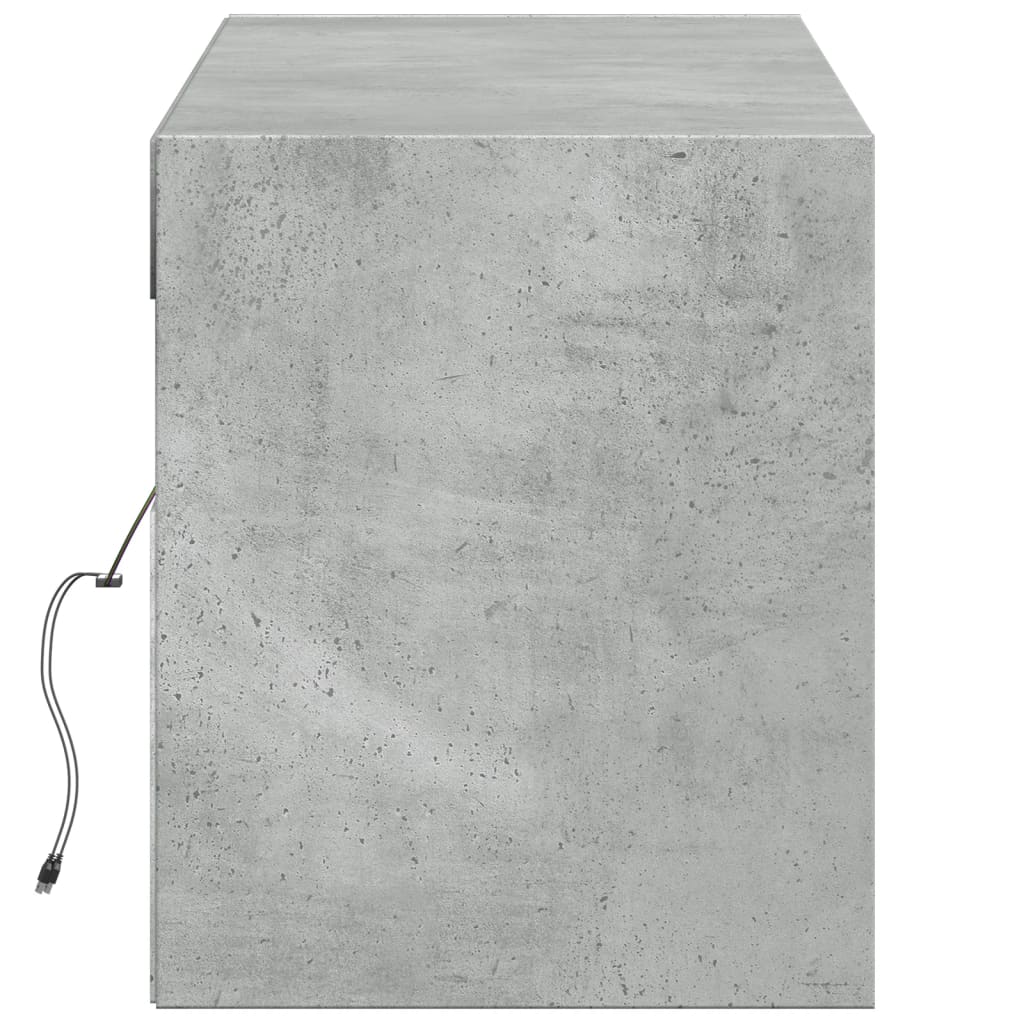 Zidni TV ormarić s LED svjetlima boja betona 140x31x38 cm