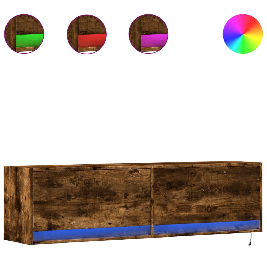 Zidni TV ormarić LED boja dimljenog hrasta 140x31x38 cm
