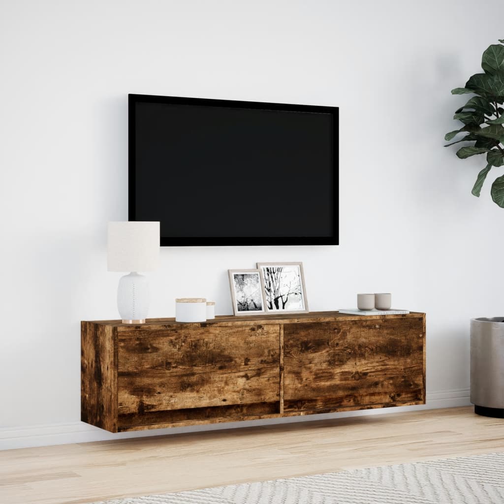 Zidni TV ormarić LED boja dimljenog hrasta 140x31x38 cm