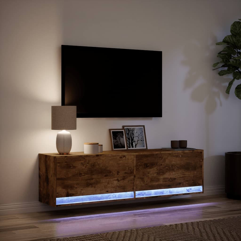 Zidni TV ormarić LED boja dimljenog hrasta 140x31x38 cm