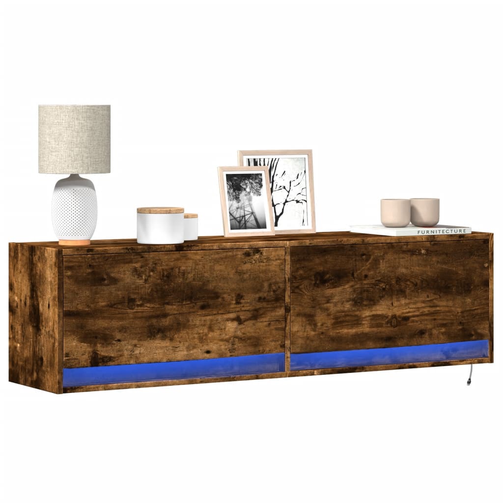Zidni TV ormarić LED boja dimljenog hrasta 140x31x38 cm