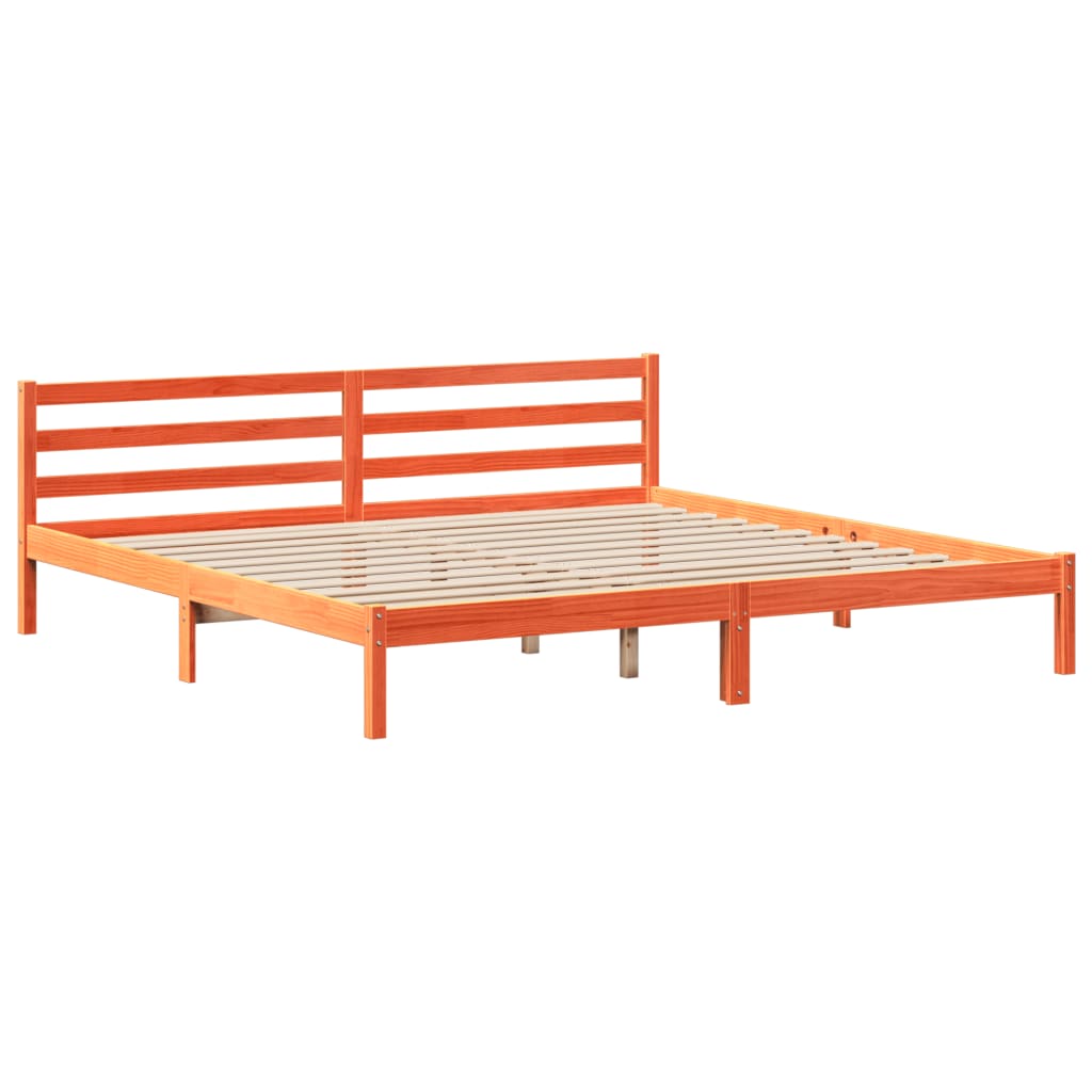 Okvir kreveta bez madraca voštano smeđi 200x200 cm od borovine