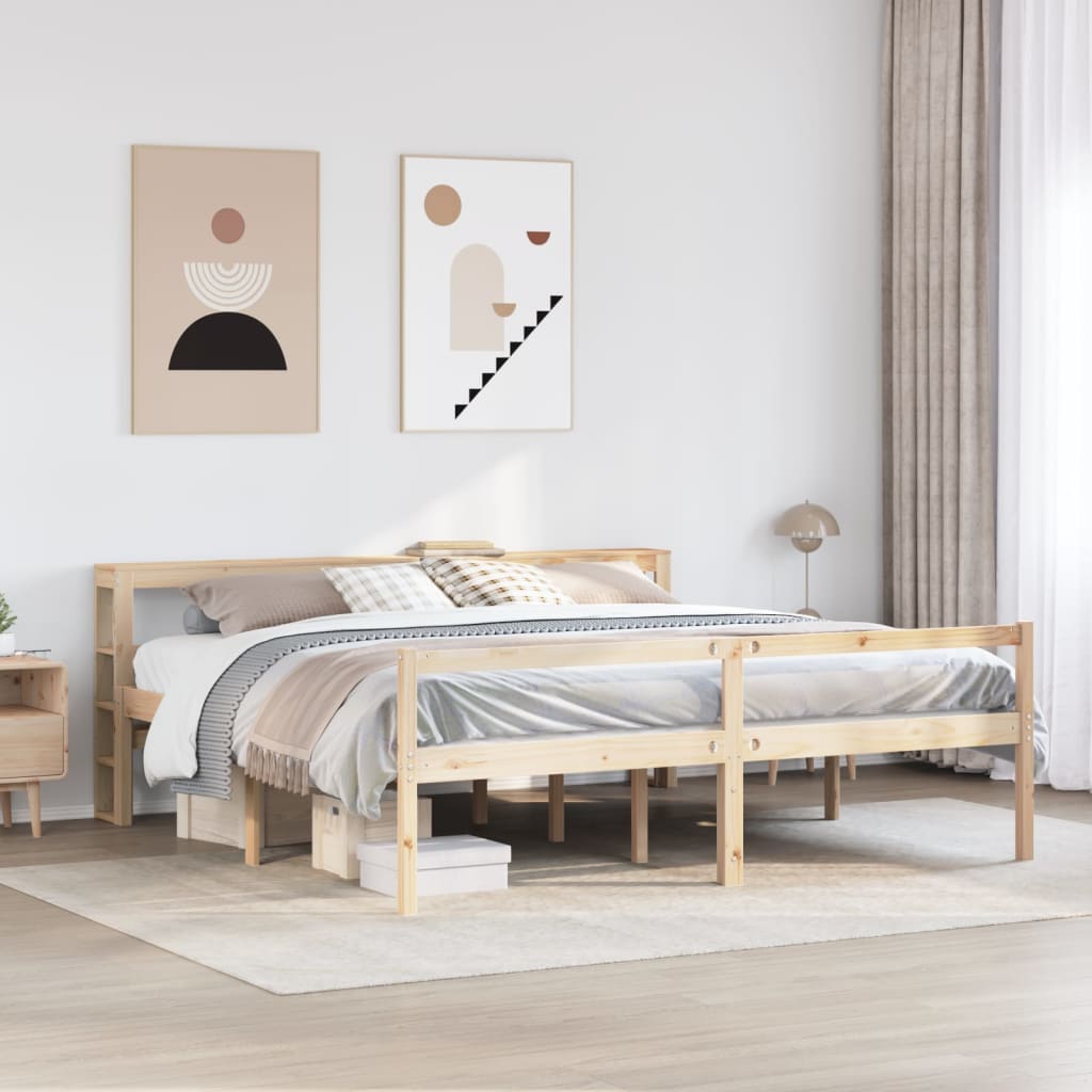 Krevet za starije s uzglavljem 180x200 cm od borovine