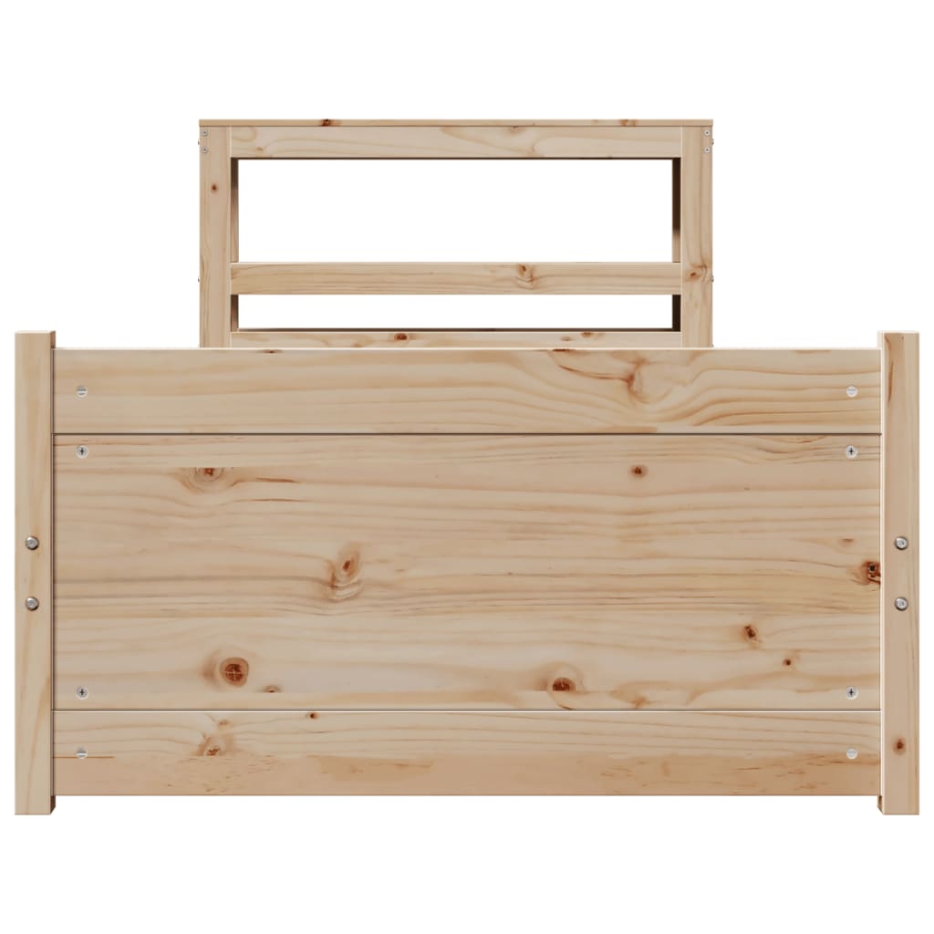 Okvir kreveta s uzglavljem 75x190 cm od borovine