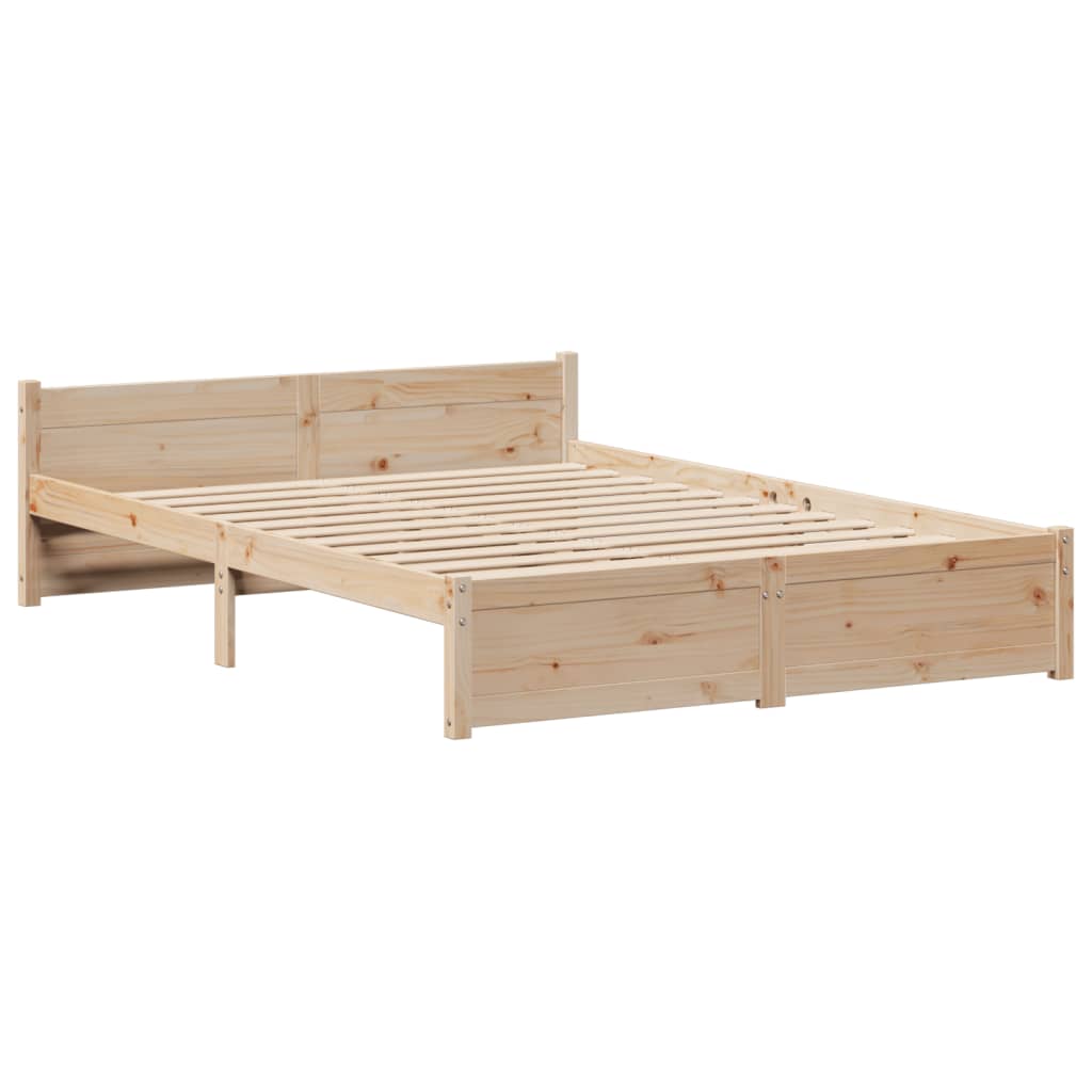 Okvir za krevet s uzglavljem 120 x 200 cm od masivne borovine