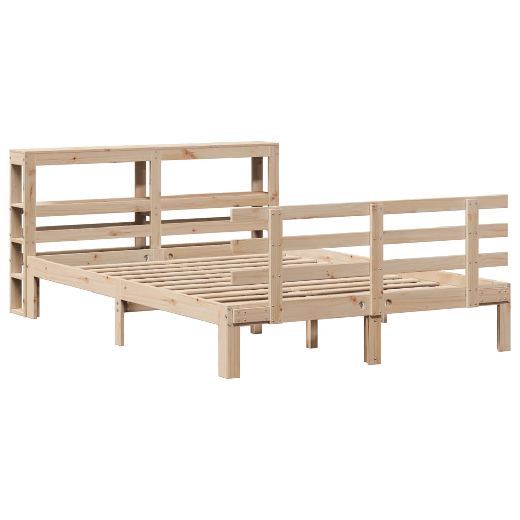 Okvir za krevet s uzglavljem 160 x 200 cm od masivne borovine