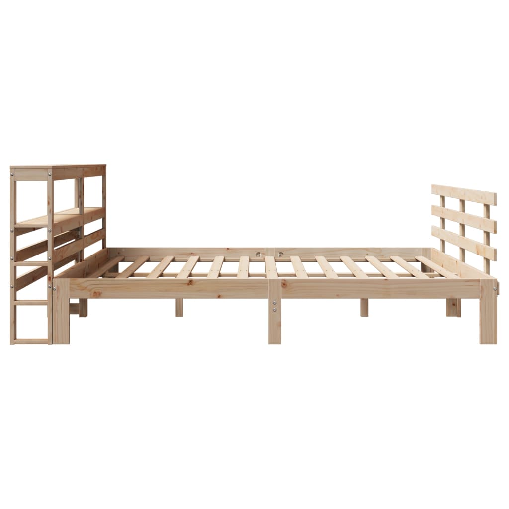 Okvir kreveta s uzglavljem 200 x 200 cm od masivne borovine