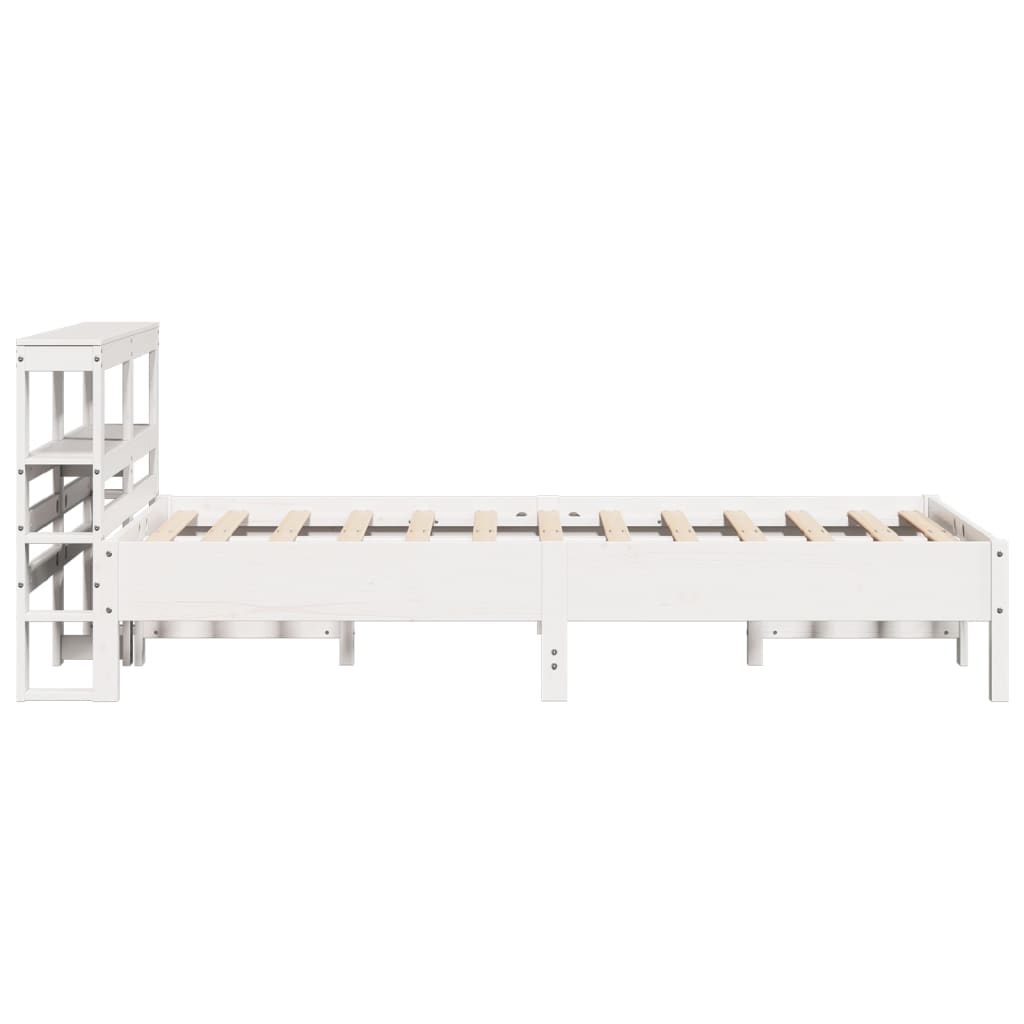 Okvir kreveta bez madraca bijeli 120 x 200 cm masivna borovina