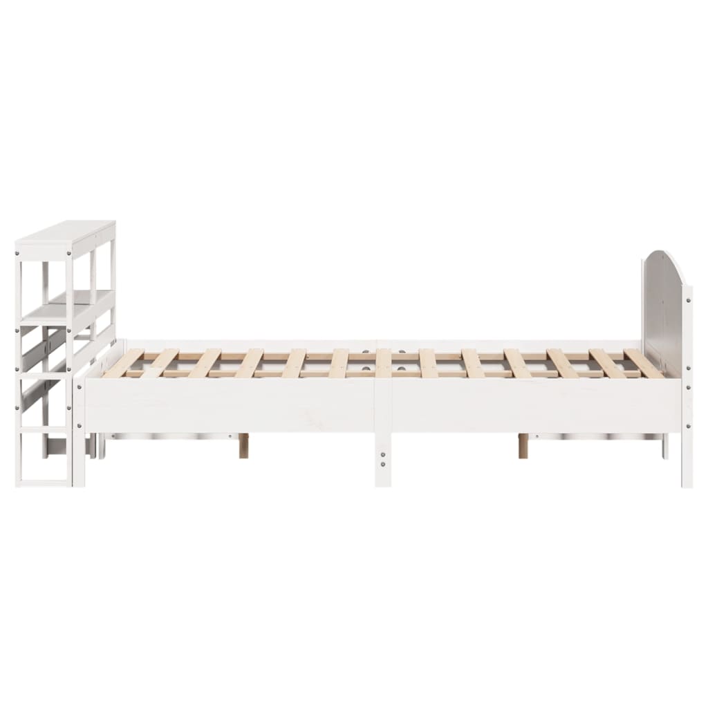 Okvir kreveta bez madraca bijeli 140x200 cm od masivne borovine