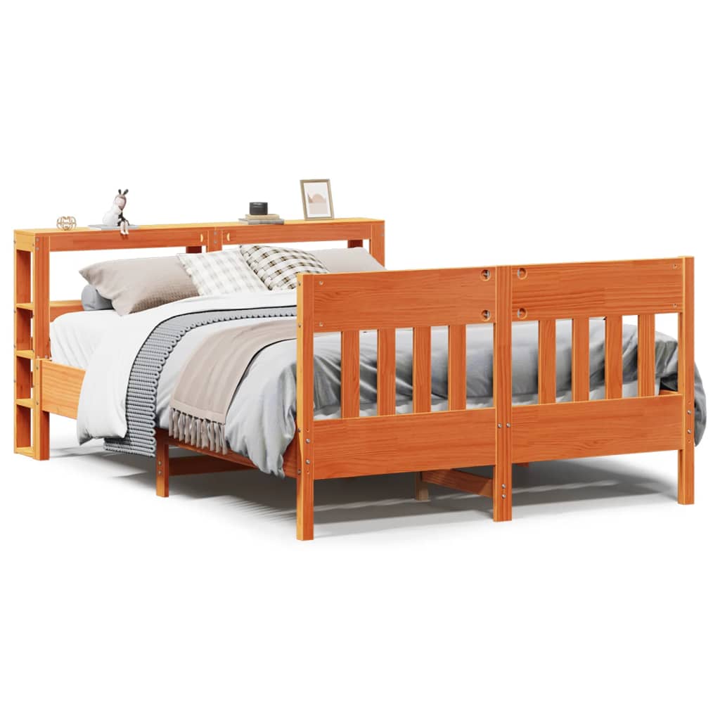Okvir kreveta bez madraca voštano smeđi 120x200 cm od borovine