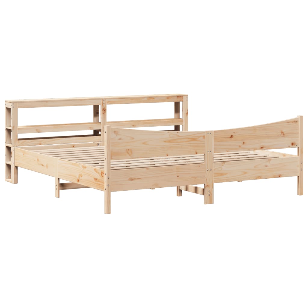 Okvir kreveta s uzglavljem 200 x 200 cm od masivne borovine