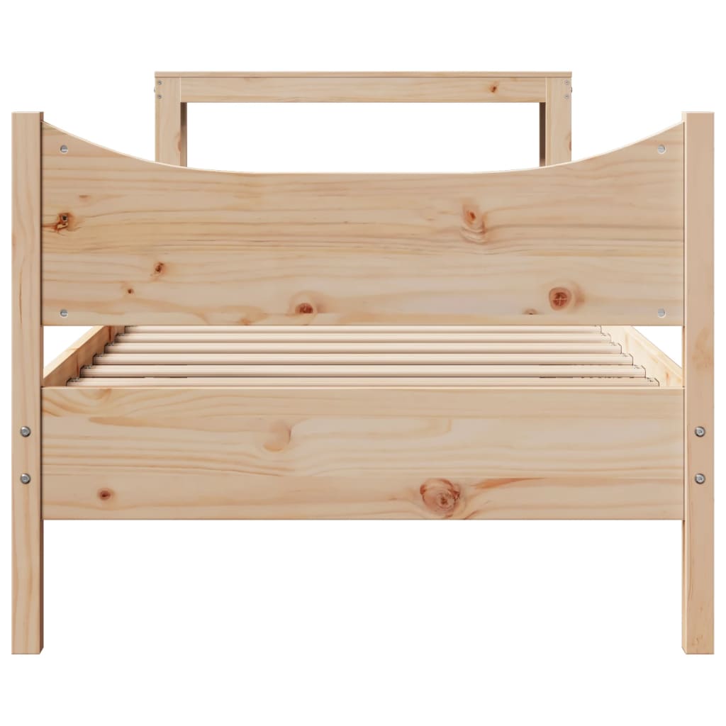 Okvir kreveta s uzglavljem 90 x 200 cm od masivne borovine