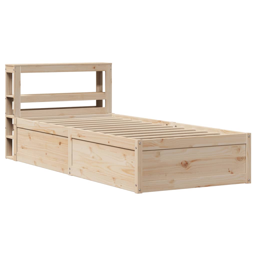 Okvir kreveta s uzglavljem 100 x 200 cm od masivne borovine