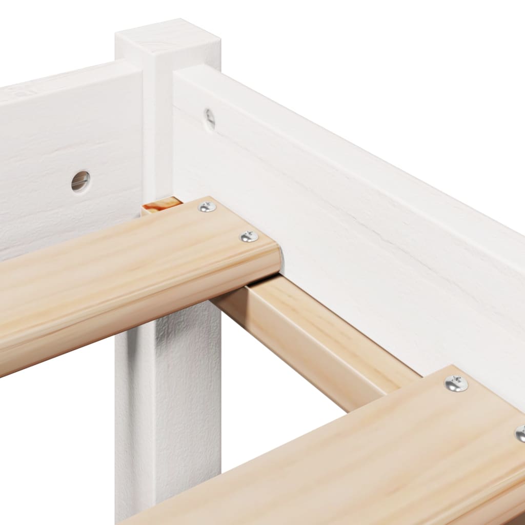 Okvir kreveta bez madraca bijeli 200x200 cm od masivne borovine
