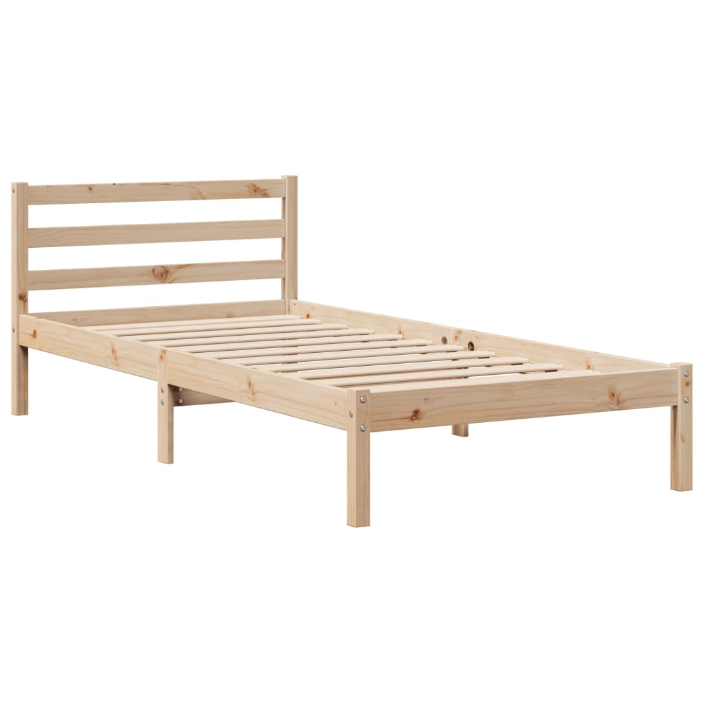 Okvir kreveta s uzglavljem 100 x 200 cm od masivne borovine