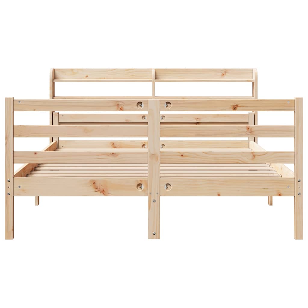 Okvir za krevet s uzglavljem 160 x 200 cm od masivne borovine