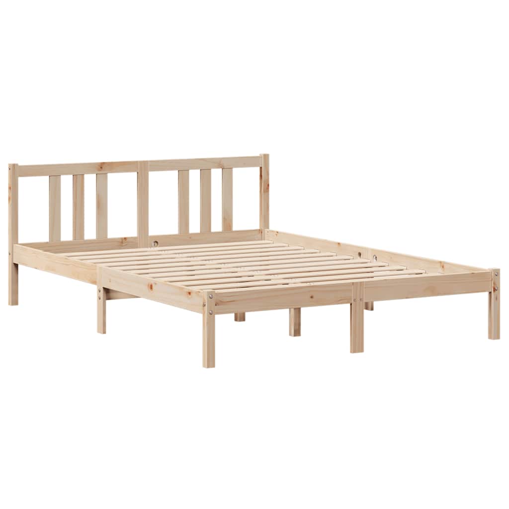 Okvir za krevet s uzglavljem 135 x 190 cm od masivne borovine