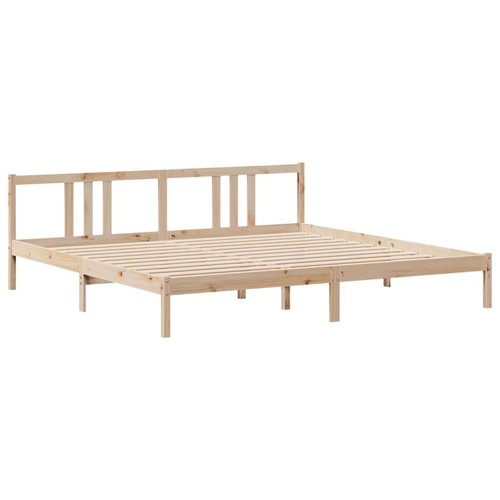 Okvir kreveta s uzglavljem 200 x 200 cm od masivne borovine