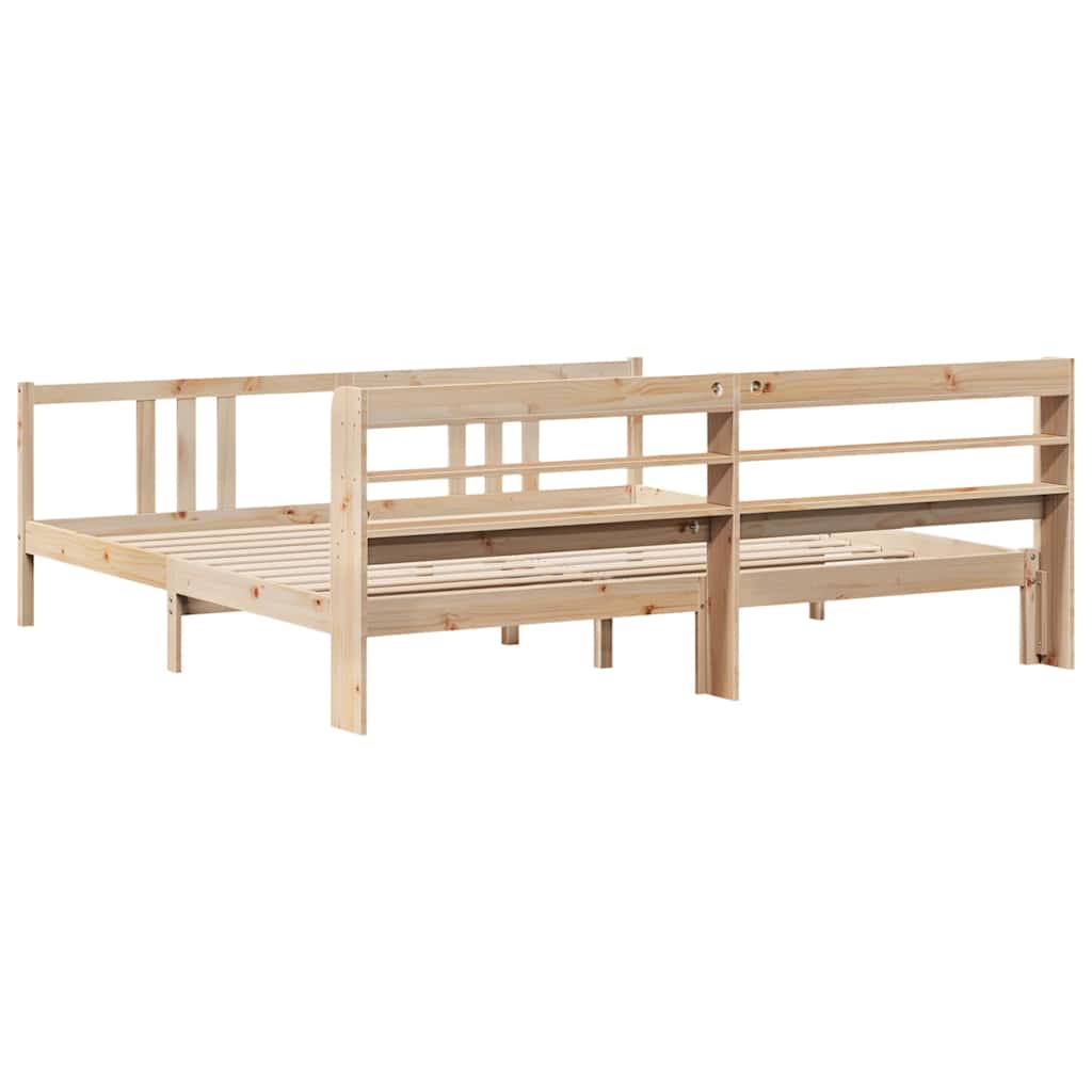 Okvir kreveta s uzglavljem 200 x 200 cm od masivne borovine