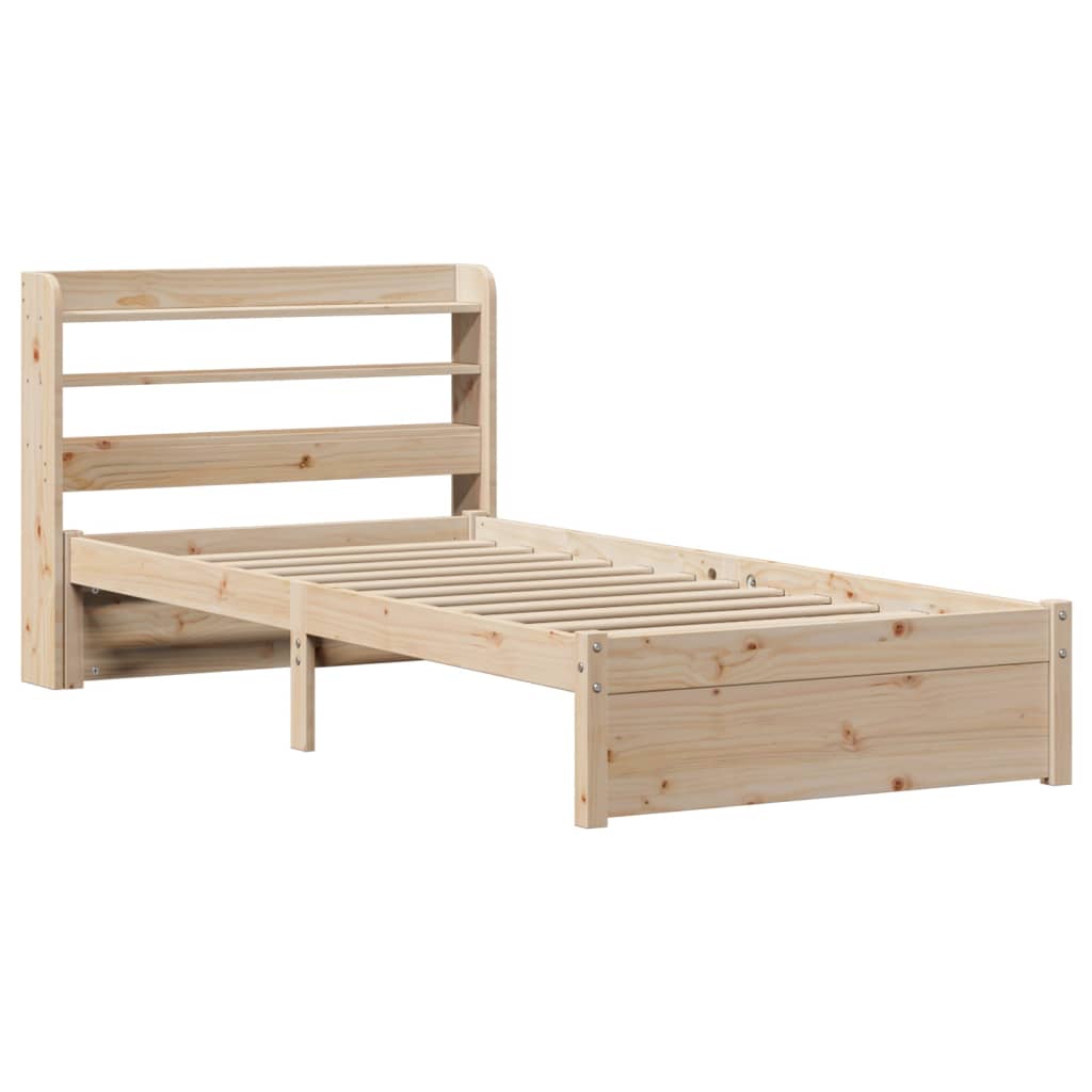 Okvir kreveta s uzglavljem 75x190 cm od borovine