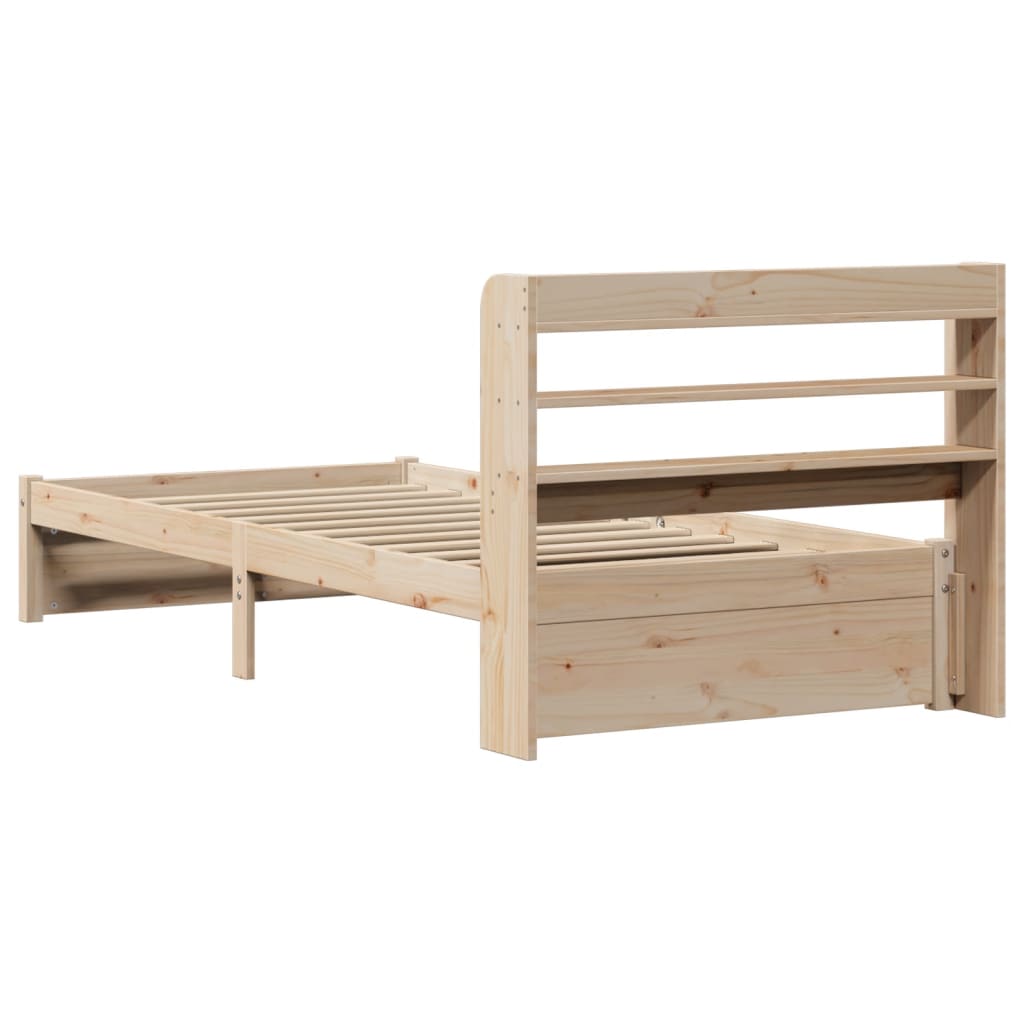 Okvir kreveta s uzglavljem 75x190 cm od borovine