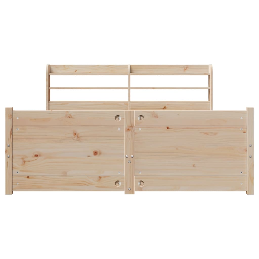 Okvir za krevet s uzglavljem 135 x 190 cm od masivne borovine