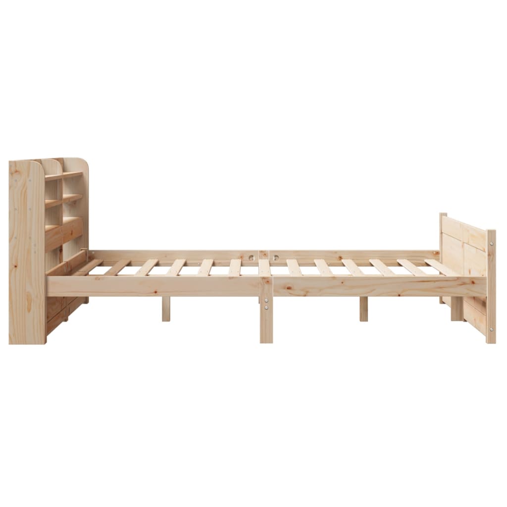 Okvir za krevet s uzglavljem 135 x 190 cm od masivne borovine
