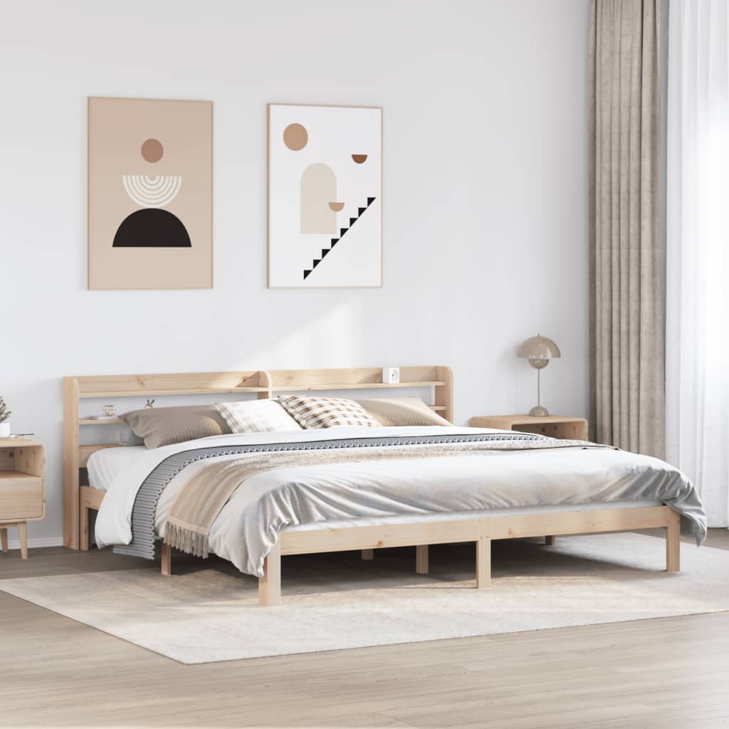 Okvir kreveta s uzglavljem 180 x 200 cm masivna borovina