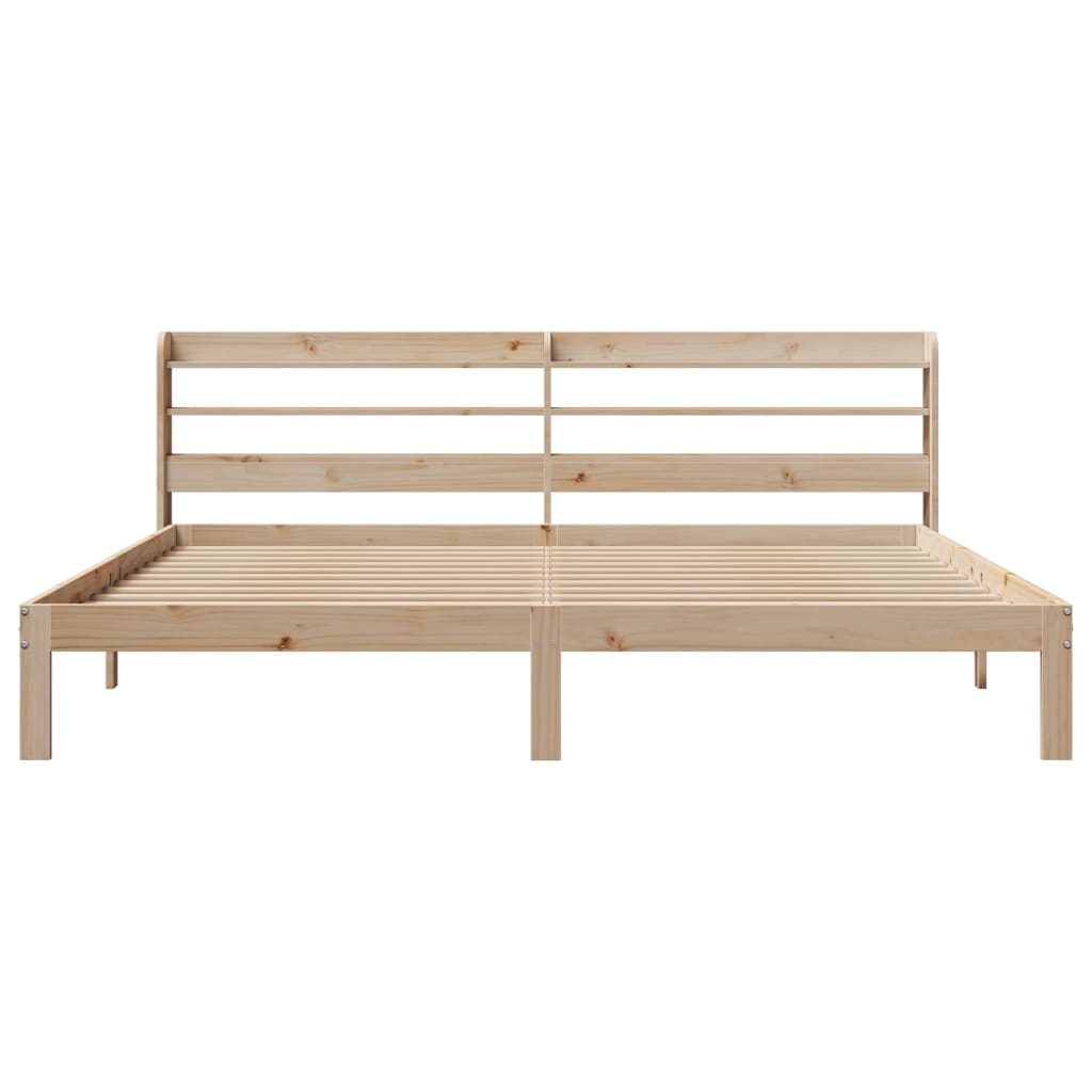 Okvir kreveta s uzglavljem 200 x 200 cm od masivne borovine