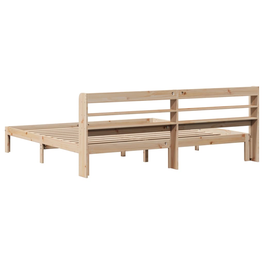 Okvir kreveta s uzglavljem 200 x 200 cm od masivne borovine