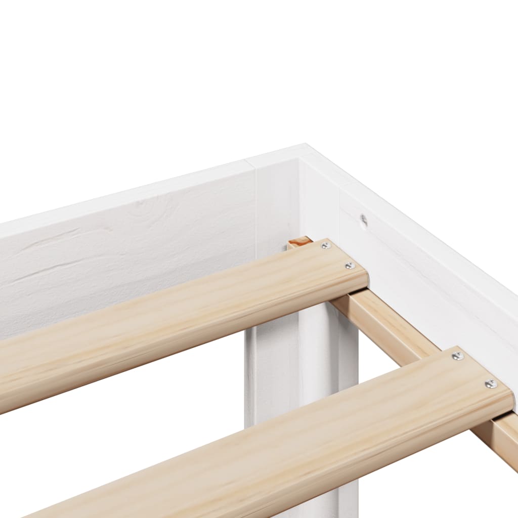 Okvir za krevet s uzglavljem bijeli 150 x 200 cm borovina