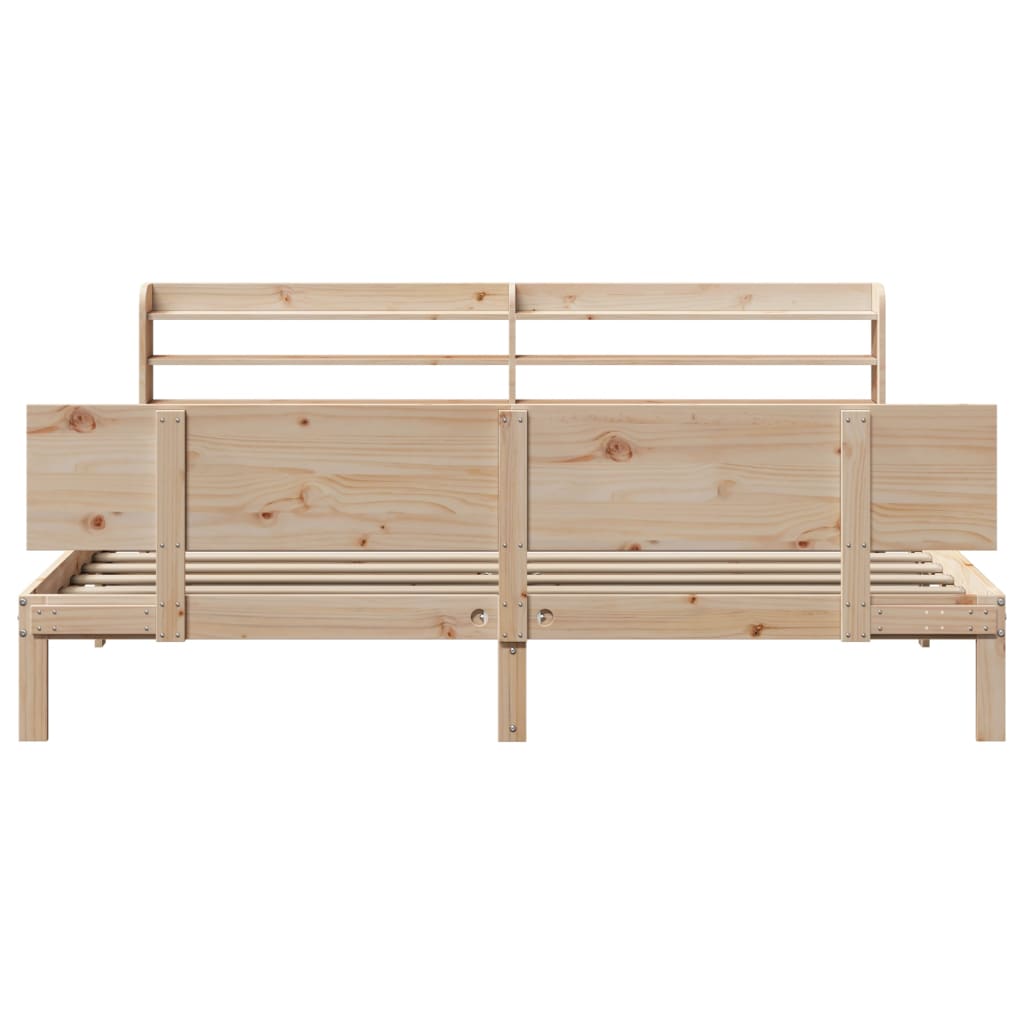 Okvir kreveta s uzglavljem 200 x 200 cm od masivne borovine