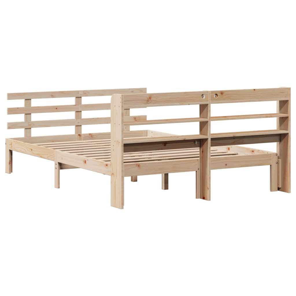 Okvir za krevet s uzglavljem 160 x 200 cm od masivne borovine