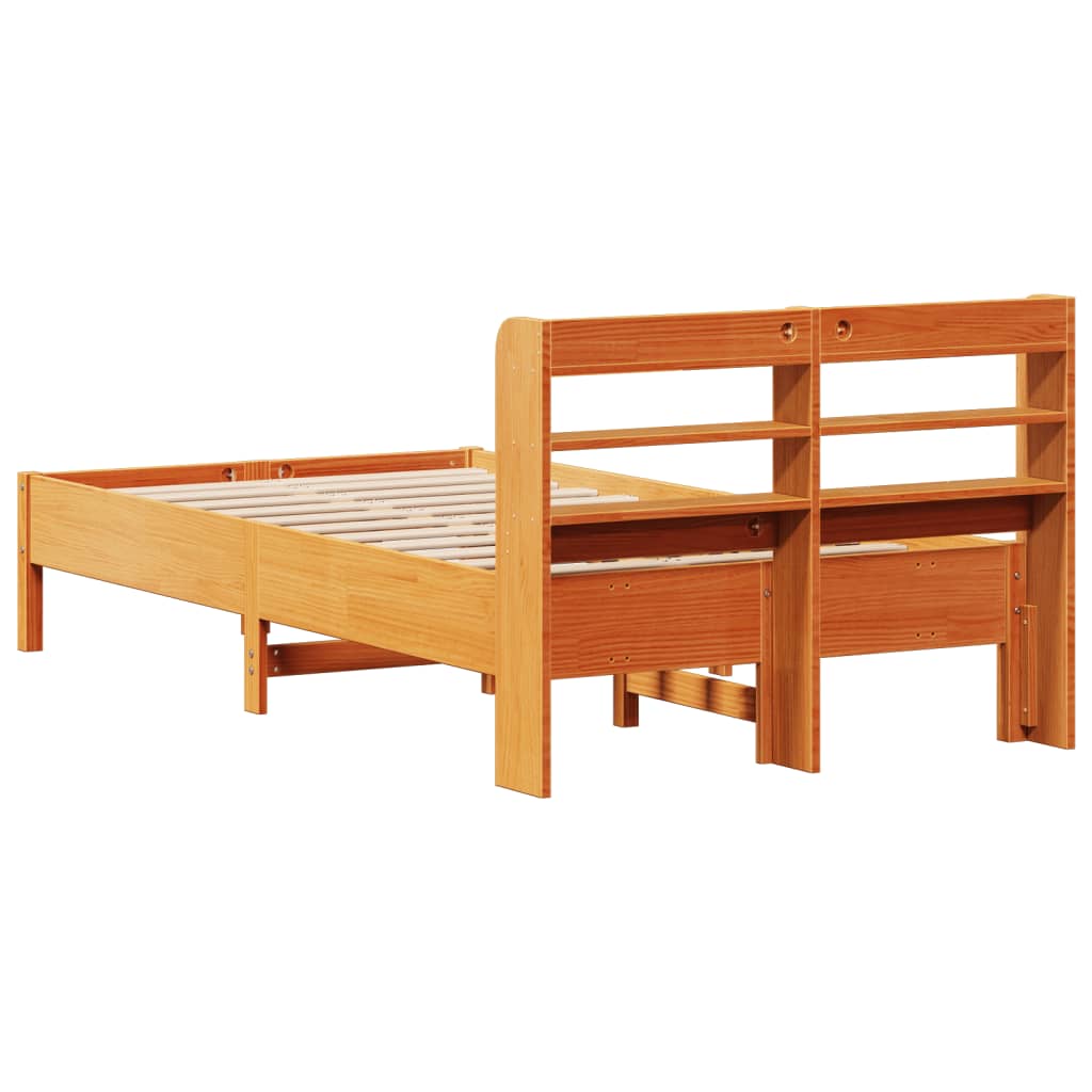 Okvir kreveta bez madraca voštano smeđi 120x190 cm od borovine