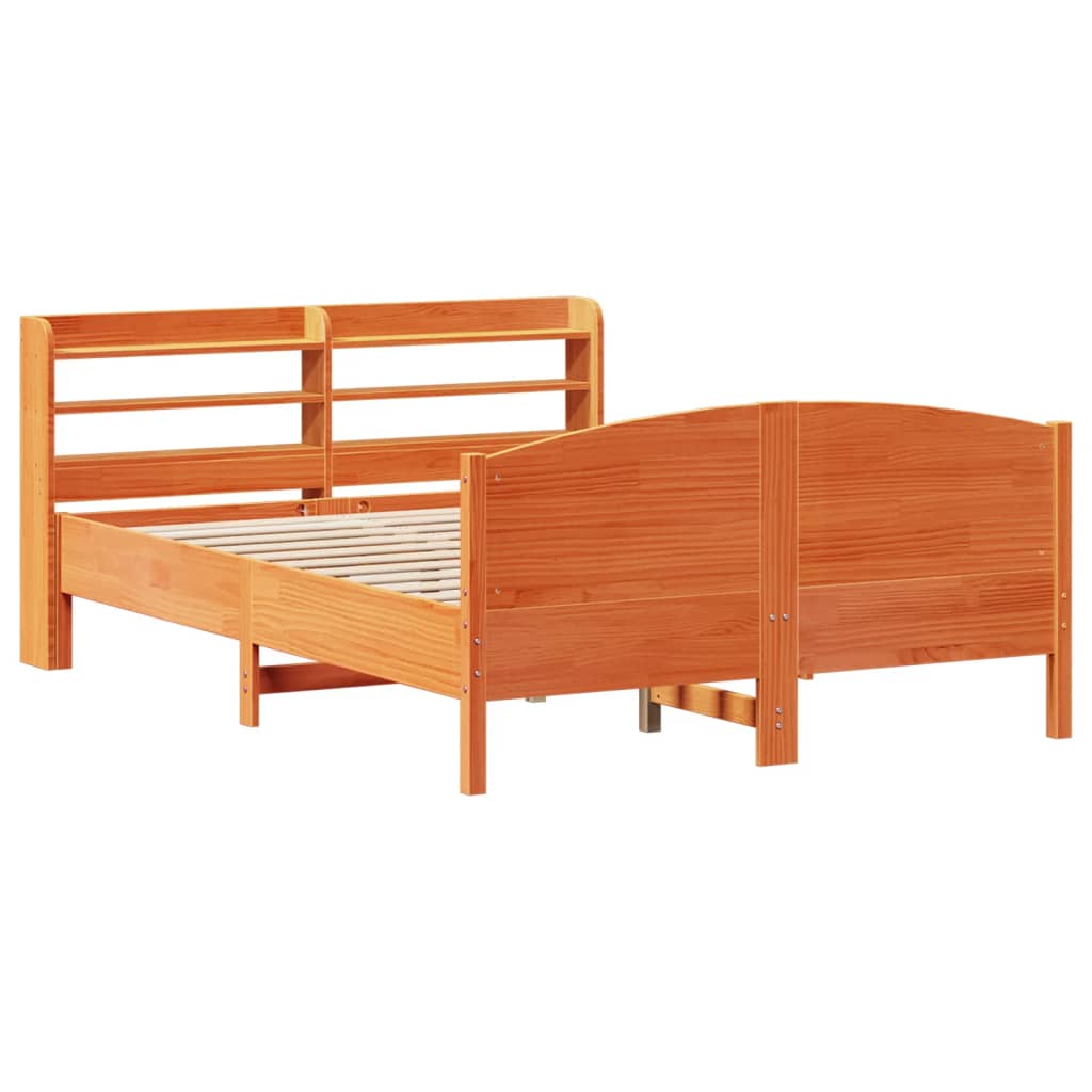Okvir kreveta bez madraca voštano smeđi 150x200 cm od borovine