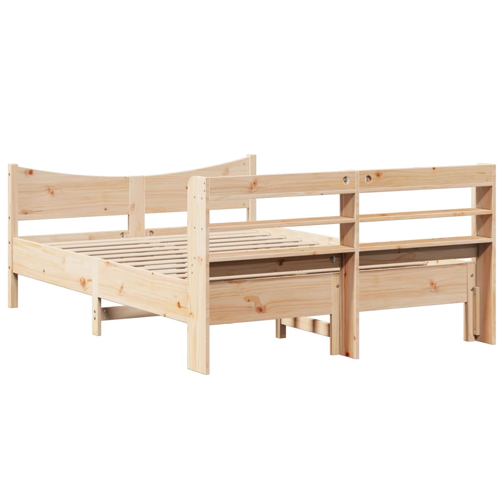 Okvir za krevet s uzglavljem 120 x 200 cm od masivne borovine