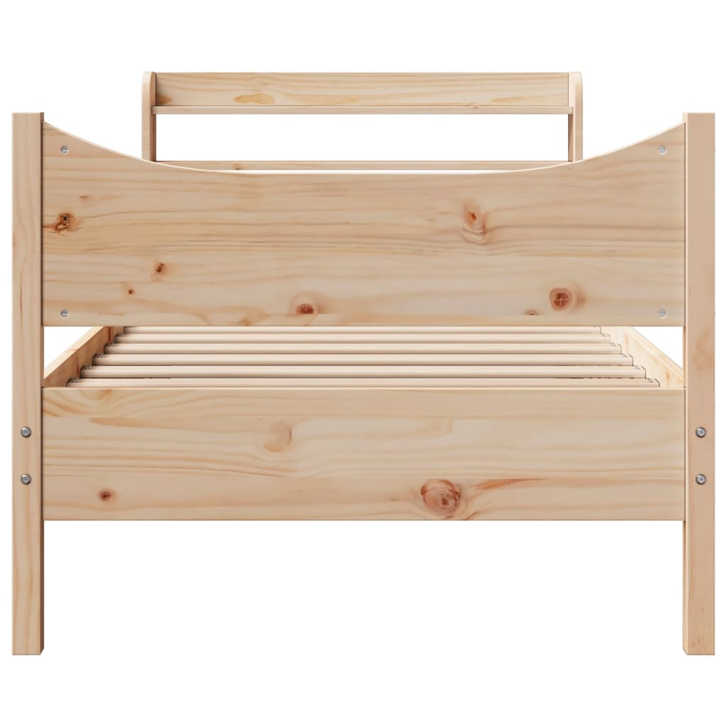 Okvir kreveta s uzglavljem 90 x 200 cm od masivne borovine