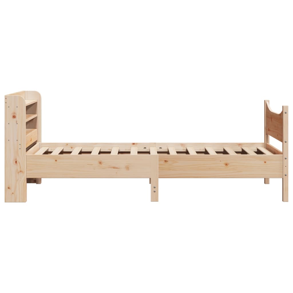 Okvir kreveta s uzglavljem 90 x 200 cm od masivne borovine