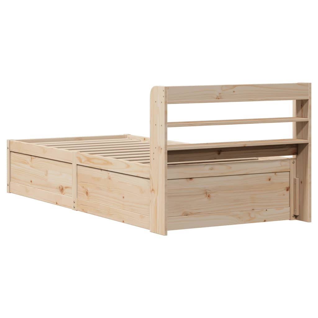 Okvir kreveta s uzglavljem 75x190 cm od borovine