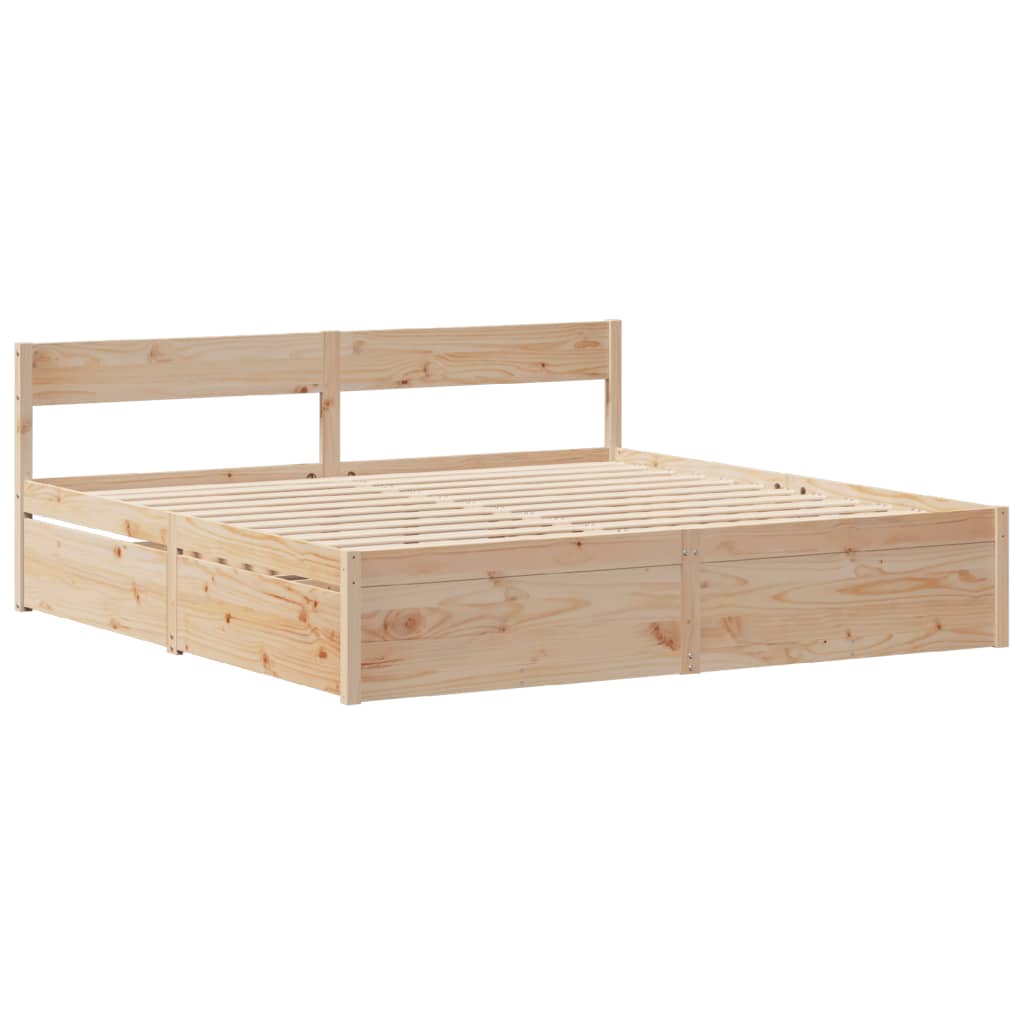 Okvir kreveta bez madraca 200 x 200 cm od masivne borovine